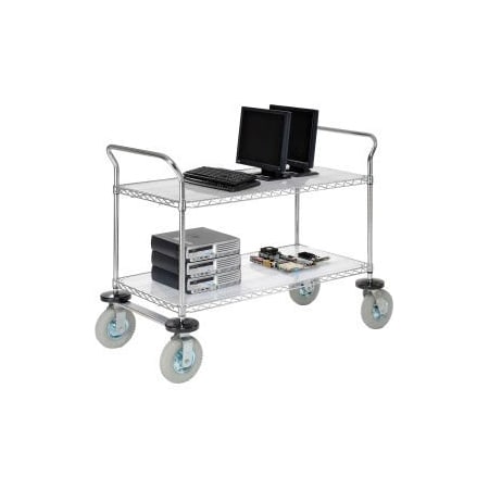Nexel    Chrome Wire Shelf Instrument Cart 48x24 2 Shelves 1200 Lb. Capacity